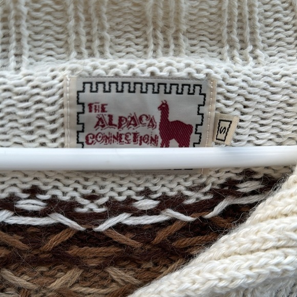 Alpaca Connection Small Tall Peruvian Wearable Art Aztec Folk Cardigan Sweater - Picture 3 of 7